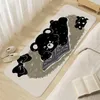 Tappeti Zerbino Porta d'ingresso Tappeto Cartoon Gatto nero Tappetino da bagno Tappeti per camere carini Tappeto da cucina antiscivolo lavabile per la camera da letto Decorazione domestica