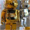Filmspel Nytt MMJ Joint Gold och Sier Mirror Plating kommer att ringa Movible Skeleton Prosperity Trend Teddy Bear Ornament Hand-made Chi DHA47
