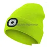 Bérets lavables casquette LED hiver chapeau chaud rechargeable étanche haute luminosité éclairage pour cam nuit jogging livraison directe DHL