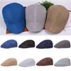 Berets verão casual boina chapéu unisex malha plana bonés jornal menino estilo ajustável moda respirável chapéu de verão para mulheres homens bonés