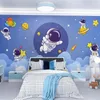 Wallpapers Custom Space Astronaut Wallpaper For Boys Girls' Bedroom Fresco Cartoon Wall Paper Children's Room Starry Sky Background Sticker