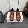 Kleidschuhe Designer handbemalt Herren Retro Leder Business Büro formelle Oxford Schnürschuhe Herren Party