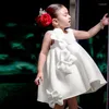 Robes de fille 2024 pâques blanc arc une pièce mariage fête d'anniversaire enfants robe enfant vêtements pour jeune tenue Costume Sukienka