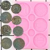 Bakning Mögel Treasure Coins Silicone Mögel Diy Cupcake Topper Fondant Cake Decorating Tools Cookie Candy Chocolate Gumpaste