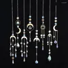 Decorative Figurines Sun Catchers Ornament K9 Color Crystal Wind Chimes Window Sill Outdoor Decor Car Christmas Home Decoration