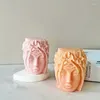 Ferramentas de artesanato menina vela silicone linda cabeça 3d vaso epóxi molde concreto gesso resina molde diy artesanato corda