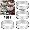 Baking Moulds 4Pcs 8cm Round Tart Ring English Muffin Rings Stainless Steel Pastry Mold Home Cooking Tools Cake Mould