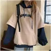 Sweats à capuche pour femmes Sweatshirts 2024 Faux deux pièces Pull à capuche Plover pour Lâche Grand Style Paresseux P Épaissi Top Drop Livraison Vêtements Otje7