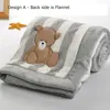 Утепленное двухслойное фланелевое одеяло с рисунком из мультфильма, теплая пеленка-конверт, мягкая накидка для коляски, детское постельное белье для новорожденных, одеяло Bebe 240122