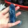 Decorative Figurines Natural Quartz Polished Spiritual Healing Stones Blue Green Fluorite Tower Crystal Point