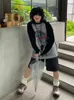 メンズカジュアルシャツqweekストリートウェア90年代長袖Tシャツ女性ヴィンテージハラジュクグレープルオーバースウェットシャツ特大レトロパッチワーク