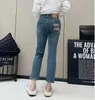 Jeans Womens Designer Trouser Legs Open Fork Tight Capris Denim Trousers Add Fleece Thicken Warm Slimming Jean Pants Brand Women Clothing