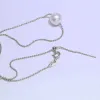 Halsband meibapj 8mm 9mm rund naturlig pärla klassisk enkel hänge halsband 925 silver fina bröllop smycken för kvinnor diy tomma hållare