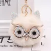 Porte-clés en peluche hibou, Imitation lapin, boule de poils, pendentif de sac en fourrure, pendentif de voiture, fabricant de lanières, vente en gros