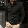 Мужские поло, осенняя футболка-поло с длинными рукавами и карманами, повседневная деловая модная рубашка на пуговицах, одежда в европейском стиле плюс S