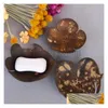 Pratos de sabão criativo casca de coco sabonete prateleira em forma de borboleta caixa de desenhos animados sudeste asiático sabonetes de madeira entrega entrega em casa jardim dhuvf