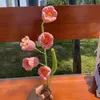 Flores decorativas de malha artesanal artificial crochê à mão calla lírio margarida flor casamento decorações para casa presentes do dia dos namorados