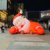 Festivalwerbung aufblasbare Weihnachtsfeier Pater Santa Claus Ballon Kletterstil auf dem Boden, das für Ihr Geschäft angepasst wurde
