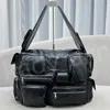 Superbusy Large Sling Bag Beltpack Black Arena Leather Aged Silver Hardware Fanny Pack Designer Women Men Super Busy Double Zipped Closure Shoulder Bags