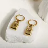 Stud Earrings JINHUI Stainless Steel Padlock Pendant Earring Keyhole Hollow Gold Color Wholesale Hip-hop Punk For Women Jewelry Gifts