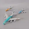 16 cm/20 cm metalowy metal Japan Ana Airbus A380 Cartoon Sea Turtle Airlines Diecast Airplane Model samolot Green Orange Blue 240131