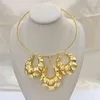 Collana Orecchini Set Dubai Placcatura in oro Gioielli da donna Grandi e pendenti Accessorio per anniversario di matrimonio da sposa Abbigliamento quotidiano