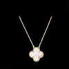 Naszyjnik Van Clover Cleef Four Leaf Clover Neckalces Van Clover Lucky Naszyjnik Dziewczyny Czteroliściowy naszyjnik Tytanium Stal 18k prosta sieć kołnierzy