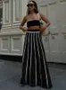 Spódnice Taruxy w paski dzianiny długą spódnicę Kobiety Summer Tassel High talia Maxi Women's Autumn Street Elegancka luźna kobieta