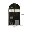 Storage Boxes Garment Bag Smooth Zipper Breathable Fabric Mesh Pockets Clear Windows Hanging Closet Clothes Organizer With Handle