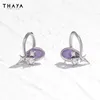 Thaya – boucles d'oreilles à aiguille en argent S925 pour femmes, tendance, élégantes, cristal, pour fête, bijoux fins, 2024