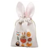 Easter Bunny Pouch Bags Gift Wrap with Rabbit Ears Easter Rabbit Tote Bags Easter Gift Bags for Kids 0207