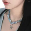 Collares colgantes Collar de estrella de mar con estilo para mujeres Niñas Hecho a mano Océano Mar Animal San Valentín Cumpleaños Gargantilla Cadena 264F