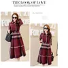 Designer Spring Women Dress Summer Long Sleeve Stand Collar Plaid Party Work Business Shirt Dresses Clothing 5157