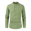 Men's T Shirts Mens Size Medium Heavy Cotton Men Casual Button Down Shirt Fashion Simple Collar Half Open