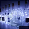 Led Strings 2M 20Led bouteille de vin chaîne lumières liège alimenté par batterie étoilé bricolage lumière de noël pour la fête Halloween mariage Decoracio Dhted