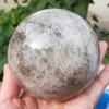 Estatuetas decorativas 1.1kg bola de cristal natural fumar esfera de quartzo fumaça citrino pedra preciosa cura reiki