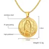 Collane con ciondolo Vnox Collana Madre di Dio Gioielli cristiani in acciaio inossidabile color oro di alta qualità