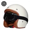 Motorradhelme ORZ Helm 3/4 Männer und Frauen Retro Latte Vespa Half Scooter