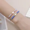 Charm Bracelets Women 12pcs Colored Crystal Beads Cross Pendant Braided Bracelet Simple Couple Adjustable Wrist Bangle Christian Souvenir