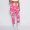 Kobiety bezprobowe legginsy pchee bąbelkowe guma krawat barwnik marmurowe spodnie bum legginsy na siłowni trening fitness legginsy biegające 240202