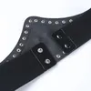 Belts InsDoit Gothic Rivet Black Belt Women Punk Grunge Vintage Fashion Butterfly High Waist Streetwear Accessories Female