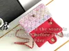 12A Upgrade Mirror Quality Designer Classic Flap Bag Mini Pink Tweed Quilted Bag Womens äkta läder Interiör Handväskor Crossbody Shoulder Strap Chain Box Påsar