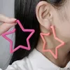 Dangle Earrings Trendy Star Shape Big Round Hoop For Women Girl Korean Geometric Resin Acrylic Fashion Jewelry Party Gifts
