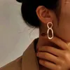 Dangle Earrings 2024 IN Women's Unusual Circles Drop Simple Metal Punk Gothic Long Chain For Female Trending Jewelry