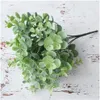 Decoratieve Bloemen Kransen Kunstmatige Eucalyptus Gras Bush Nep Plastic Groene Bladeren Plant Voor Thuiskantoor Decoration205P