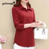 Women's Blouses Korean Solid Color Casual Ladies Clothes 2024 Spring POLO Collar Tops Women Single Breasted Long Sleeve Shirt