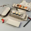 Plates Rectangular Barbecue Plate Japanese Dining Long Sushi Flat Pot Vegetable Roast Commercial