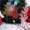 Decoratieve Bloemen Kerst Kunstmatige Pijnboomtakken Goud Rood Glitter Voor DIY Boom Krans Bruiloft Feest Jaar Ornament