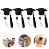 Decoración de ropa para perros Accesorios de graduación de mascota Mini gorra Sombreros Doctoral Doctoras Tassels