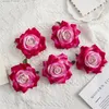 Decoratieve Bloemen 5 stks 10 cm Grote Roos Hoofd Gerold Fluwelen Zijden Doek Diy Kunstbloem Bruids Corsage Thuis Bruiloft Decoratie